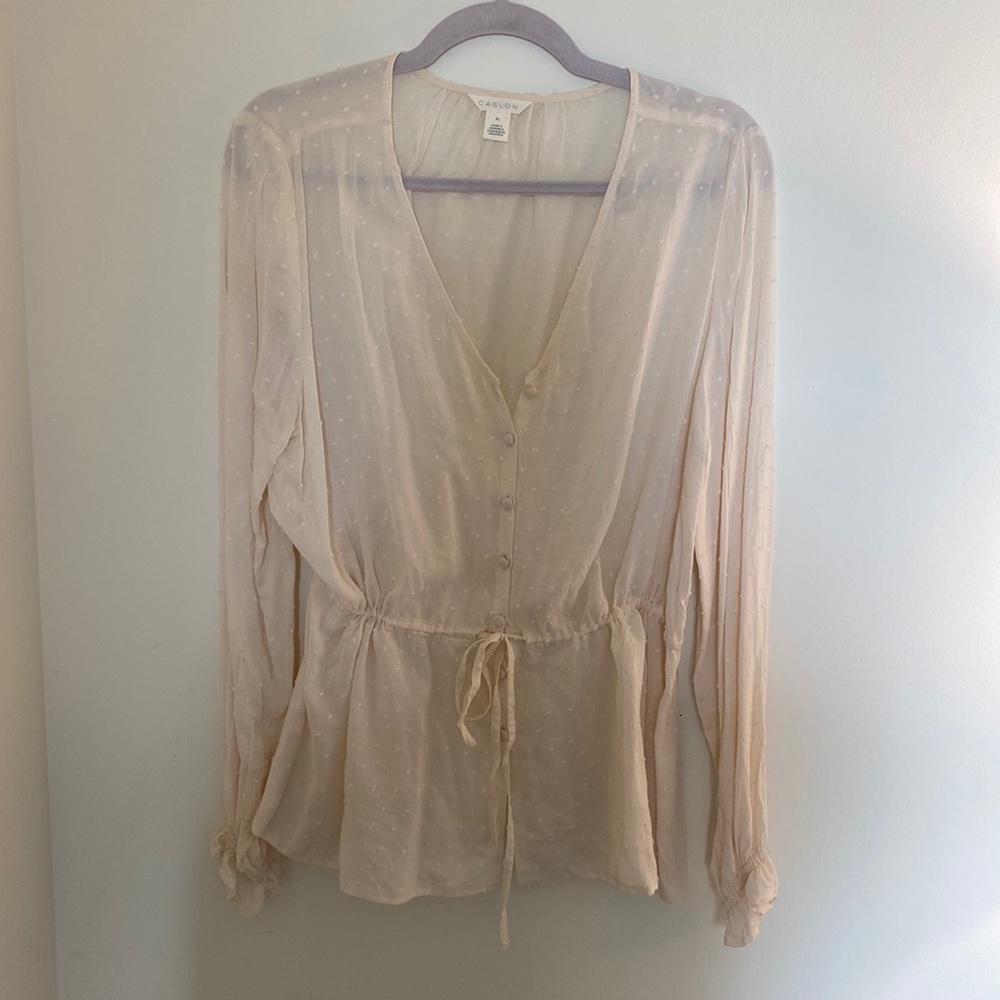 Caslon Button down blouse with tie